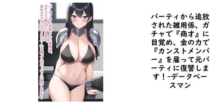 パーティから追放された雑用係、ガチャで『商才』に目覚め、金の力で『カンストメンバー』を雇って元パーティに復讐します！【データベースマン】（オリジナル同人）