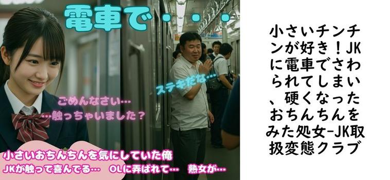 小さいチンチンが好き！JKに電車でさわられてしまい、硬くなったおちんちんをみた処女【JK取扱変態クラブ】（オリジナル同人）