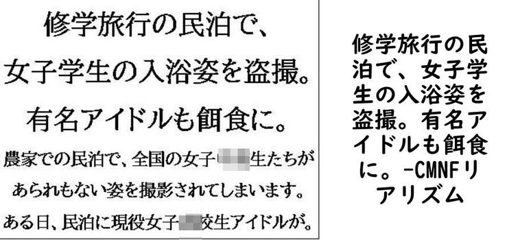 修学旅行の民泊で、女子学生の入浴姿を盗撮。有名アイドルも餌食に。【CMNFリアリズム】（オリジナル同人）
