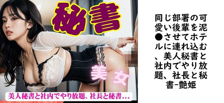 同じ部署の可愛い後輩を泥●させてホテルに連れ込む、美人秘書と社内でやり放題、社長と秘書【艶姫】（オリジナル同人）