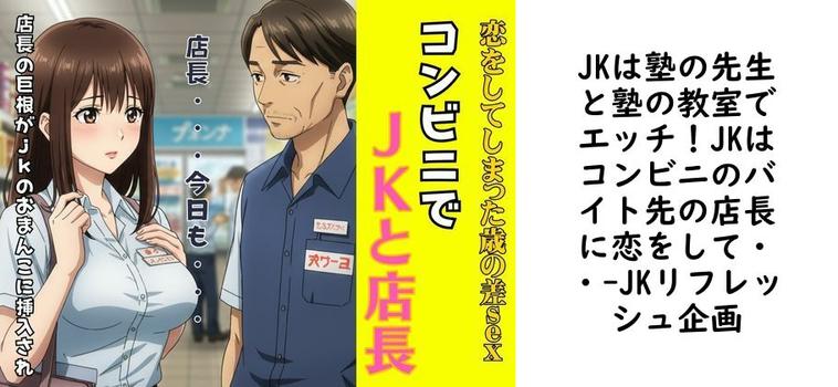 JKは塾の先生と塾の教室でエッチ！JKはコンビニのバイト先の店長に恋をして・・【JKリフレッシュ企画】（オリジナル同人）